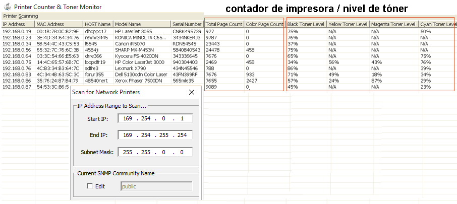 impresora contador