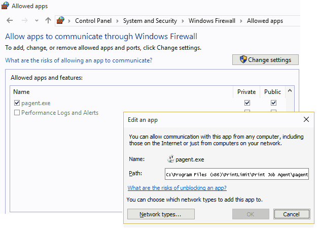 print manager firewall